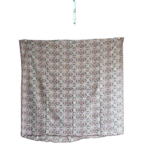 Traditional Ajrakh Print Cotton Stole, Colour 13, Mandala Pattern with Tassels