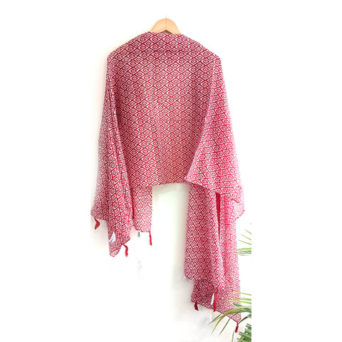Lightweight Breathable Pure Cotton Stole Scarf for Summer, Size2,25 Mtr