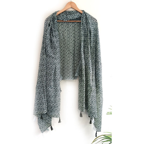 Lightweight Breathable Pure Cotton Stole Scarf for Summer, Size2,25 Mtr