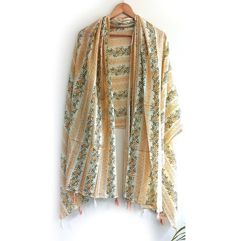 Lightweight Breathable Pure Cotton Stole Scarf for Summer, Size2,25 Mtr