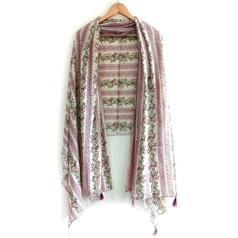 Lightweight Breathable Pure Cotton Stole Scarf for Summer, Size2,25 Mtr