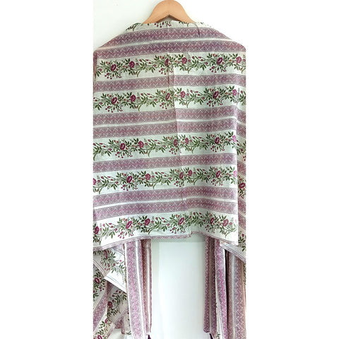 Lightweight Breathable Pure Cotton Stole Scarf for Summer, Size2,25 Mtr