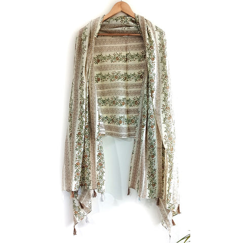 Lightweight Breathable Pure Cotton Stole Scarf for Summer, Size2,25 Mtr