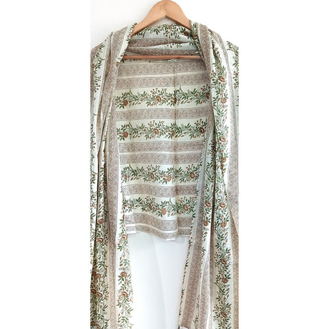 Lightweight Breathable Pure Cotton Stole Scarf for Summer, Size2,25 Mtr