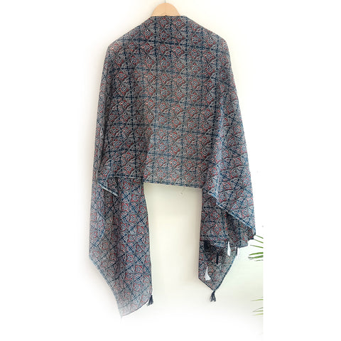 Lightweight Breathable Pure Cotton Stole Scarf for Summer, Size2,25 Mtr