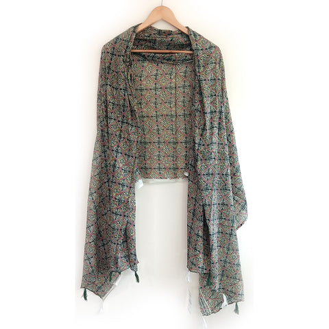 Lightweight Breathable Pure Cotton Stole Scarf for Summer, Size2,25 Mtr