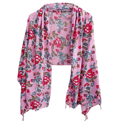 India Scarves Women's Designer  floral Design Scarf - All Seasons, Stylish & Comfortable Size L 170 Cm X W 70 Cm