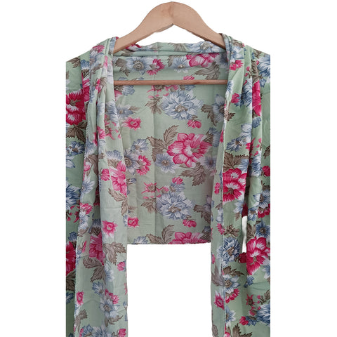 India Scarves Women's Designer Green floral Design Scarf - All Seasons, Stylish & Comfortable Size L 170 Cm X W 70 Cm