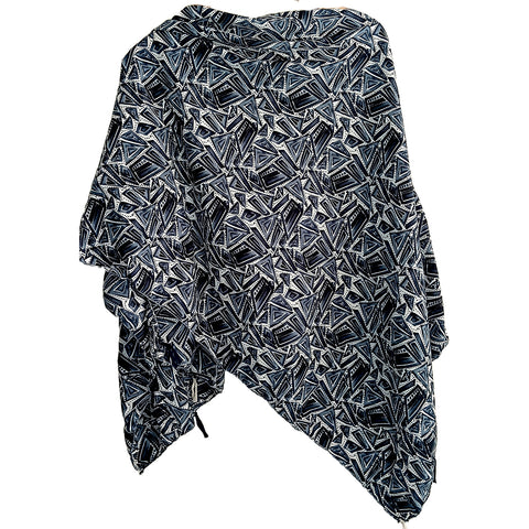 India Scarves Women's Designer Black Design Scarf - All Seasons, Stylish & Comfortable Size L 170 Cm X W 70 Cm