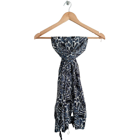 India Scarves Women's Designer Black Design Scarf - All Seasons, Stylish & Comfortable Size L 170 Cm X W 70 Cm