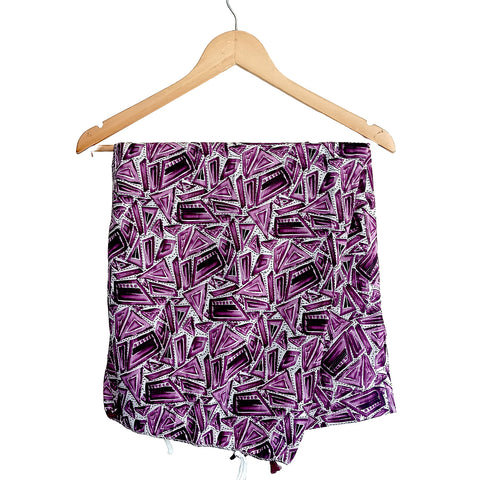 India Scarves Women's Designer Purple Design Scarf - All Seasons, Stylish & Comfortable Size L 170 Cm X W 70 Cm