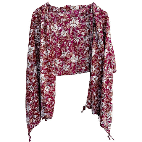 India Scarves Women's Designer Maroon colour  Scarf - All Seasons, Stylish & Comfortable Size L 170 Cm X W 70 Cm