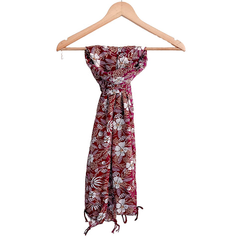 India Scarves Women's Designer Maroon colour  Scarf - All Seasons, Stylish & Comfortable Size L 170 Cm X W 70 Cm