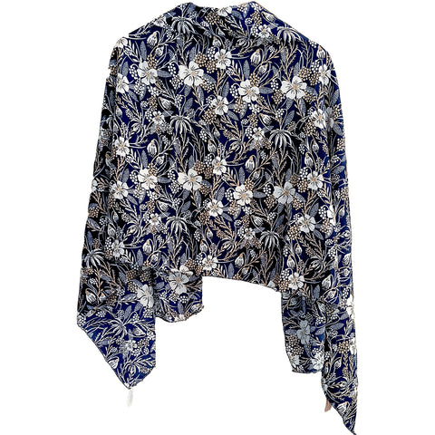 India Scarves Women's Designer Dark Blue colour  Scarf - All Seasons, Stylish & Comfortable Size L 170 Cm X W 70 Cm