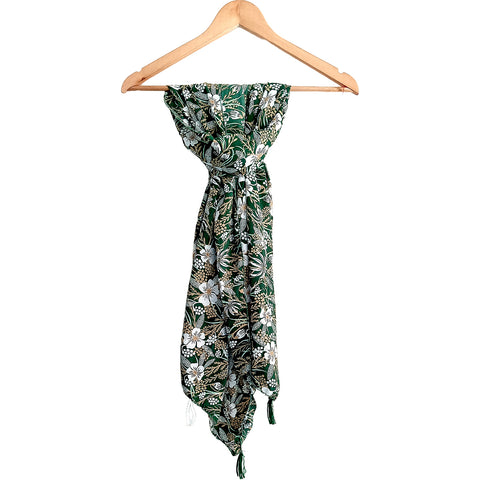India Scarves Women's Designer Dark Green colour  Scarf - All Seasons, Stylish & Comfortable Size L 170 Cm X W 70 Cm