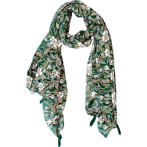 India Scarves Women's Designer Dark Green colour  Scarf - All Seasons, Stylish & Comfortable Size L 170 Cm X W 70 Cm