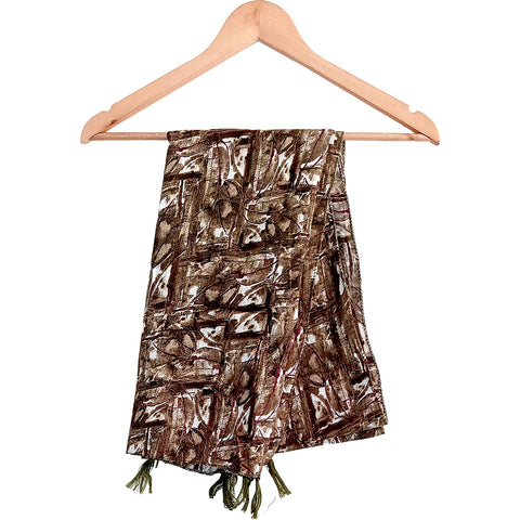 India Scarves Women's Brown colour Designer  Scarf - All Seasons, Stylish & Comfortable Size L 170 Cm X W 70 Cm