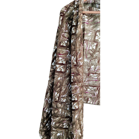 India Scarves Women's Brown colour Designer  Scarf - All Seasons, Stylish & Comfortable Size L 170 Cm X W 70 Cm