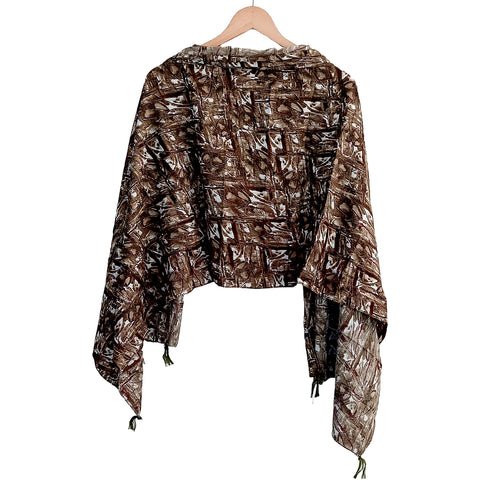 India Scarves Women's Brown colour Designer  Scarf - All Seasons, Stylish & Comfortable Size L 170 Cm X W 70 Cm