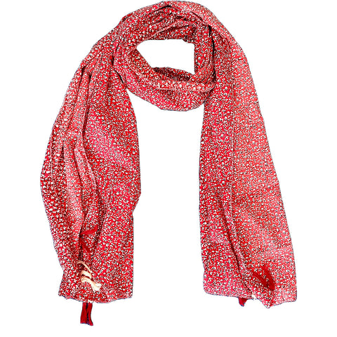 India Scarves Women's Red Green colour Designer  Scarf - All Seasons, Stylish & Comfortable Size L 170 Cm X W 70 Cm
