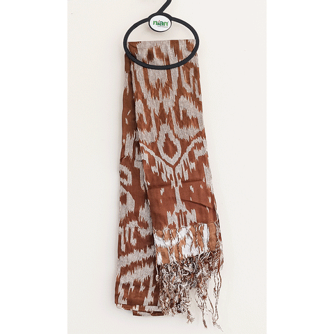 India Scarves Women's Viscose Geoi Design Red,Green,white and green colour Fragrance Stole, 75 Cm x 185 Cm, With Free Hanger