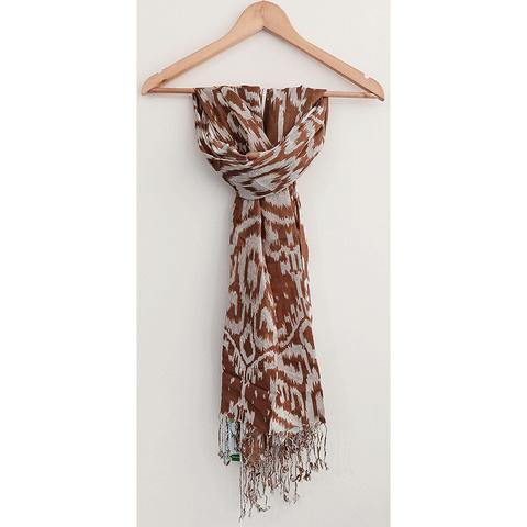 India Scarves Women's Viscose Geoi Design Red,Green,white and green colour Fragrance Stole, 75 Cm x 185 Cm, With Free Hanger