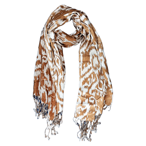 India Scarves Women's Viscose Geoi Design Red,Green,white and green colour Fragrance Stole, 75 Cm x 185 Cm, With Free Hanger