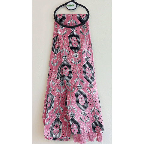 India Scarves Women's Viscose Geoi Design Red,Green,white and green colour Fragrance Stole, 75 Cm x 185 Cm, With Free Hanger