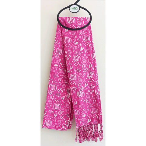 India Scarves Women's Viscose Geoi Design Red,Green,white and green colour Fragrance Stole, 75 Cm x 185 Cm, With Free Hanger