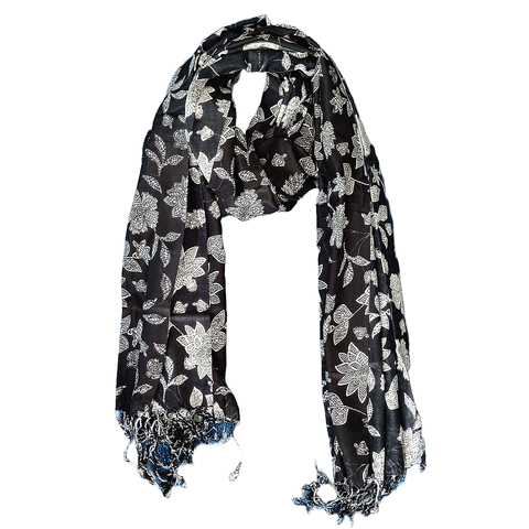 India Scarves Women's Viscose Geoi Design Red,Green,white and green colour Fragrance Stole, 75 Cm x 185 Cm, With Free Hanger