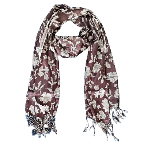 India Scarves Women's Viscose Geoi Design Red,Green,white and green colour Fragrance Stole, 75 Cm x 185 Cm, With Free Hanger