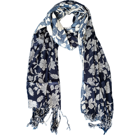 India Scarves Women's Viscose Geoi Design Red,Green,white and green colour Fragrance Stole, 75 Cm x 185 Cm, With Free Hanger