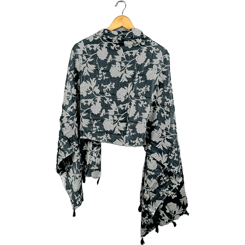 India Scarves Women's Viscose Geoi Design Red,Green,white and green colour Fragrance Stole, 75 Cm x 185 Cm, With Free Hanger