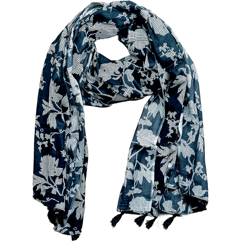 India Scarves Women's Viscose Geoi Design Red,Green,white and green colour Fragrance Stole, 75 Cm x 185 Cm, With Free Hanger