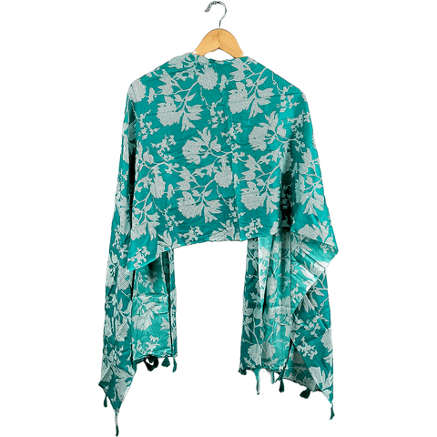 India Scarves Women's Viscose Geoi Design Red,Green,white and green colour Fragrance Stole, 75 Cm x 185 Cm, With Free Hanger