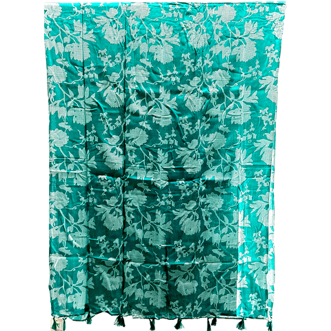 India Scarves Women's Viscose Geoi Design Red,Green,white and green colour Fragrance Stole, 75 Cm x 185 Cm, With Free Hanger