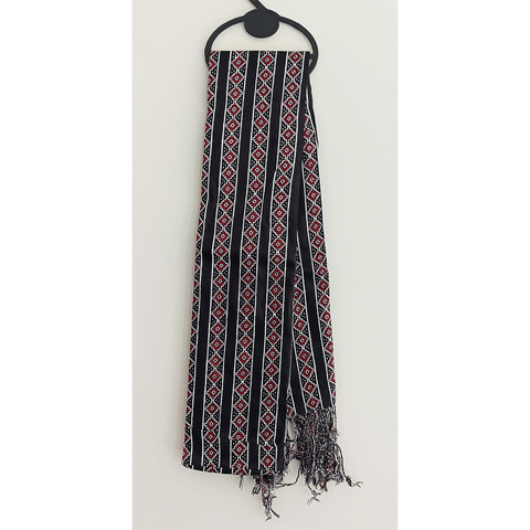 India Scarves Women's Viscose Geoi Design Red,Green,white and green colour Fragrance Stole, 75 Cm x 185 Cm, With Free Hanger