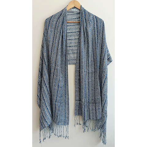 India Scarves Women's Viscose Geoi Design Red,Green,white and green colour Fragrance Stole, 75 Cm x 185 Cm, With Free Hanger