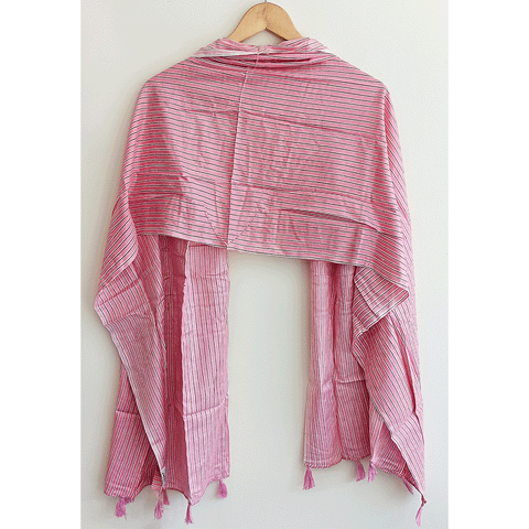 India Scarves Women's Viscose Geoi Design Red,Green,white and green colour Fragrance Stole, 75 Cm x 185 Cm, With Free Hanger