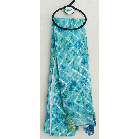 India Scarves Women's Viscose Geoi Design Red,Green,white and green colour Fragrance Stole, 75 Cm x 185 Cm, With Free Hanger