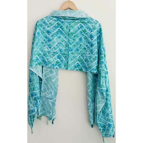 India Scarves Women's Viscose Geoi Design Red,Green,white and green colour Fragrance Stole, 75 Cm x 185 Cm, With Free Hanger