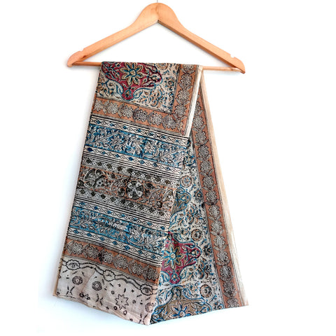 Kalamkari Hand Block Printed Pure Cotton Dupatta