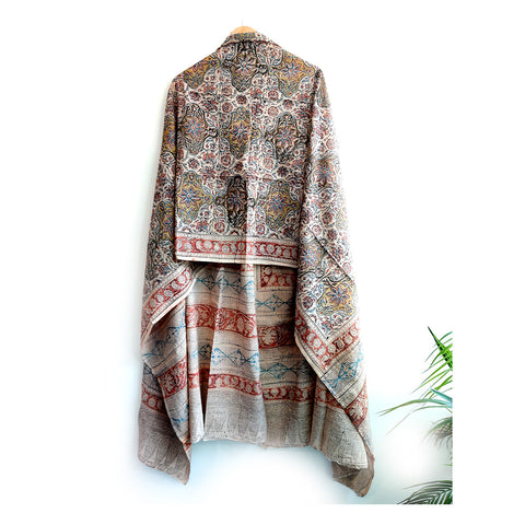 Kalamkari Hand Block Printed Pure Cotton Dupatta