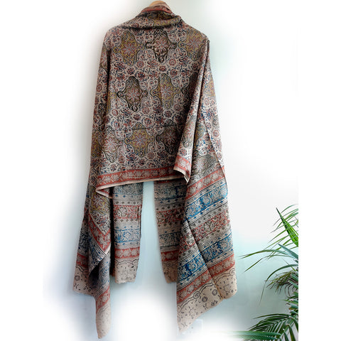 Kalamkari Hand Block Printed Pure Cotton Dupatta