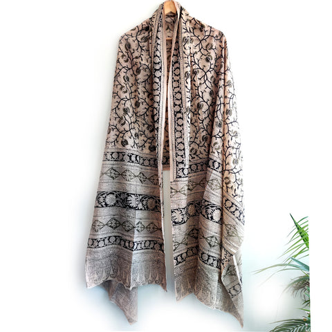 Kalamkari Hand Block Printed Pure Cotton Dupatta