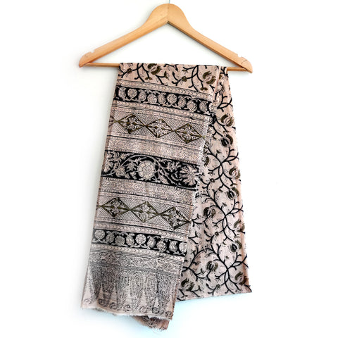 Kalamkari Hand Block Printed Pure Cotton Dupatta