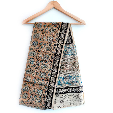 Kalamkari Hand Block Printed Pure Cotton Dupatta