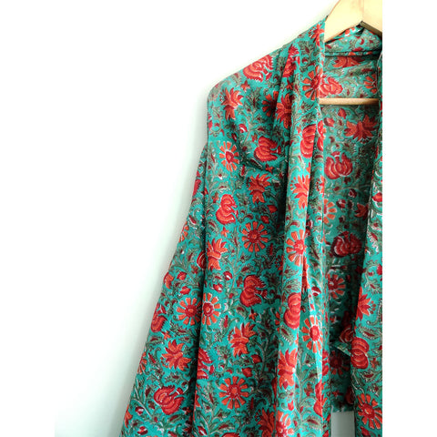 Baagru Hand Block Printed Cotton Mulmul Dupatta 115X225 Cm