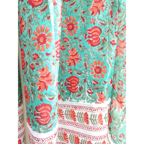 Baagru Hand Block Printed Cotton Mulmul Dupatta 115X225 Cm