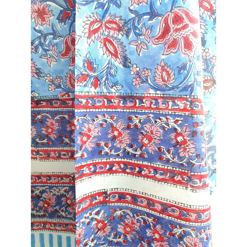 Baagru Hand Block Printed Cotton Mulmul Dark Blue Dupatta 115X225 Cm